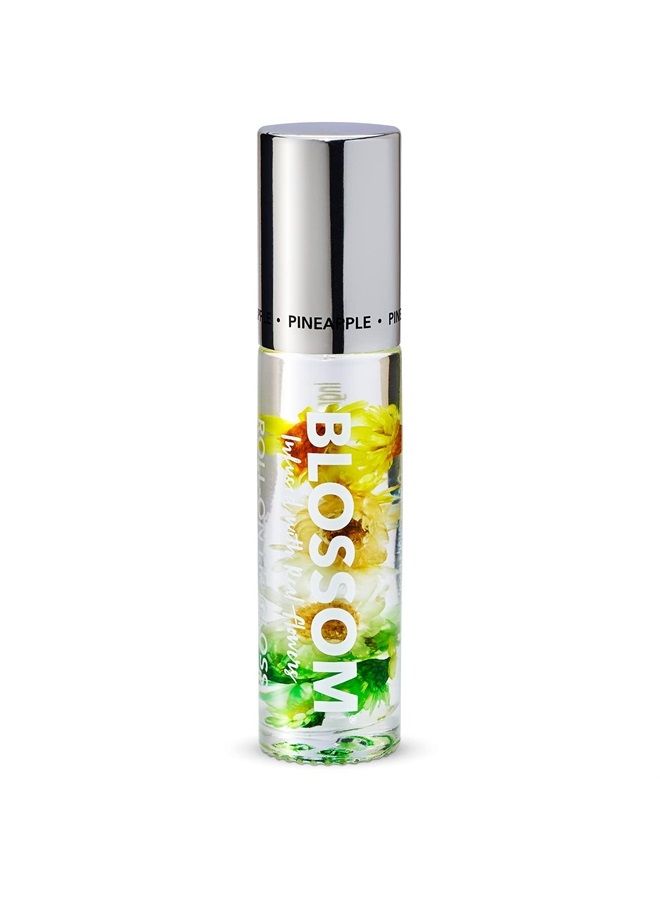 Scented Roll on Lip Gloss, Infused with Real Flowers, Made in USA, 0.20 fl. oz./5.9ml, Pineapple