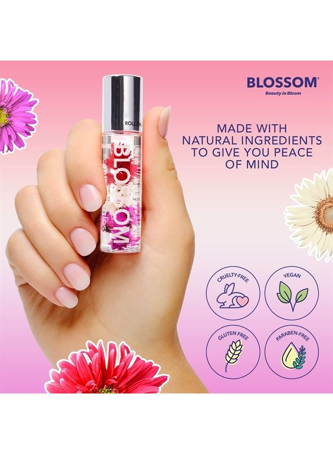 Scented Roll on Lip Gloss, Infused with Real Flowers, Made in USA, 0.20 fl. oz./5.9ml, Strawberry/Banana