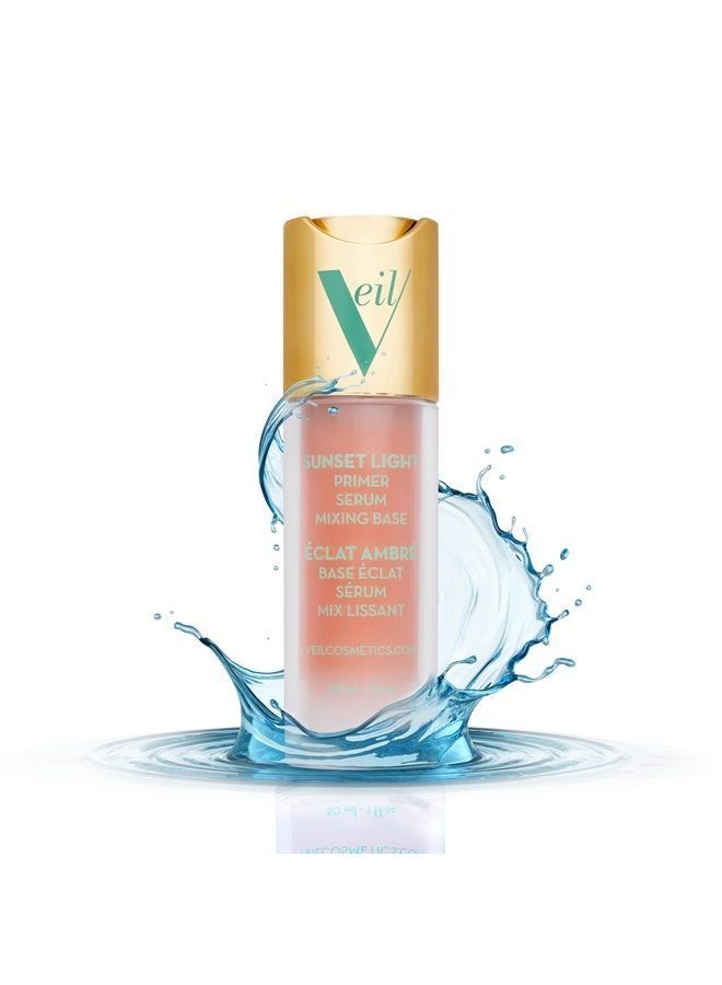 Sunset Light 3-in-1 Primer | Serum, Mixing Base, Primer | Pore Minimizing | Hydrate, Brighten & Soothe | Smooths Wrinkles & Fine Lines | Extend Makeup Wear | Vegan | Beautiful Skin