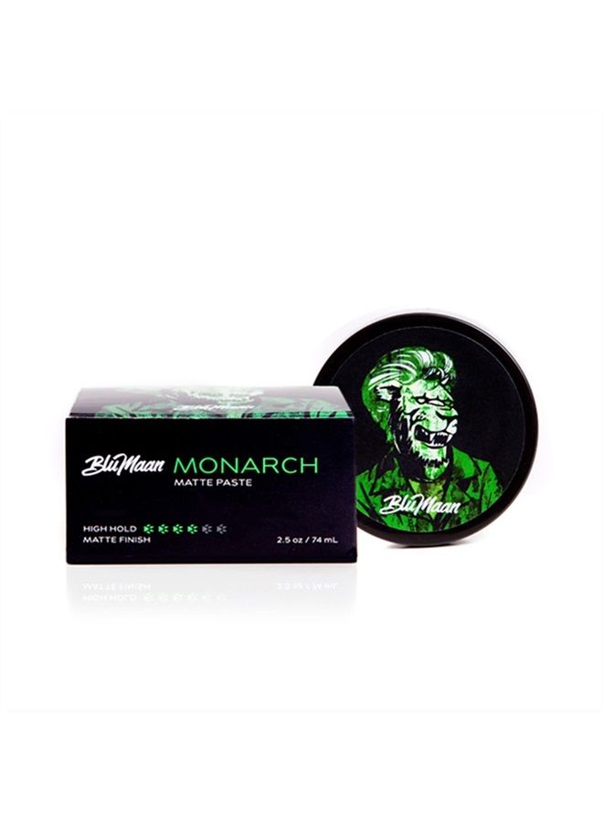 Monarch Matte Paste - High Hold, Matte Finish - Easy To Apply, Includes Shea Butter For Hair Health - 74 ml / 2.5 oz