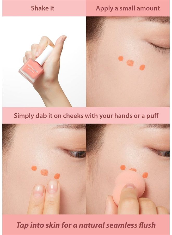 JUICY-PANG WATER BLUSHER (PK04 - Dewey Grapefruit Pearl) - Korean Liquid Blush For Cheeks K Beauty Makeup