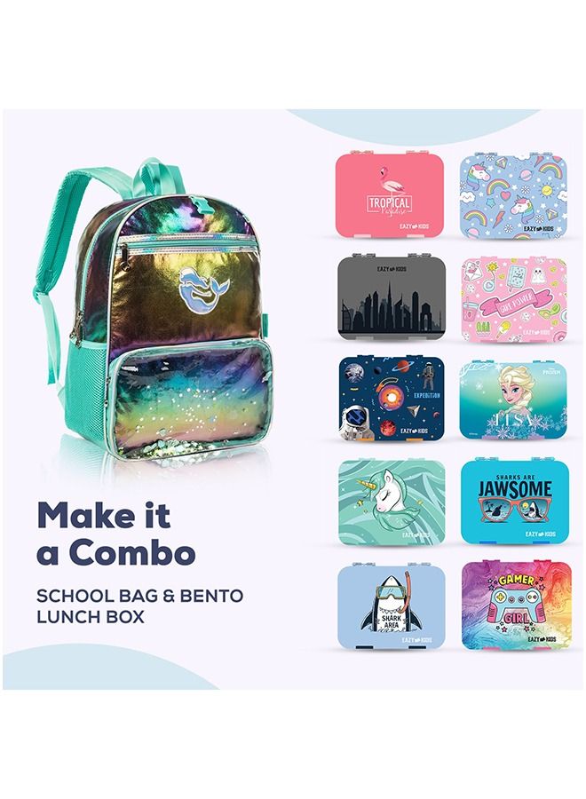 17 School Bag Lunch Bag Pencil Case Set of 3 Mermaid Shell