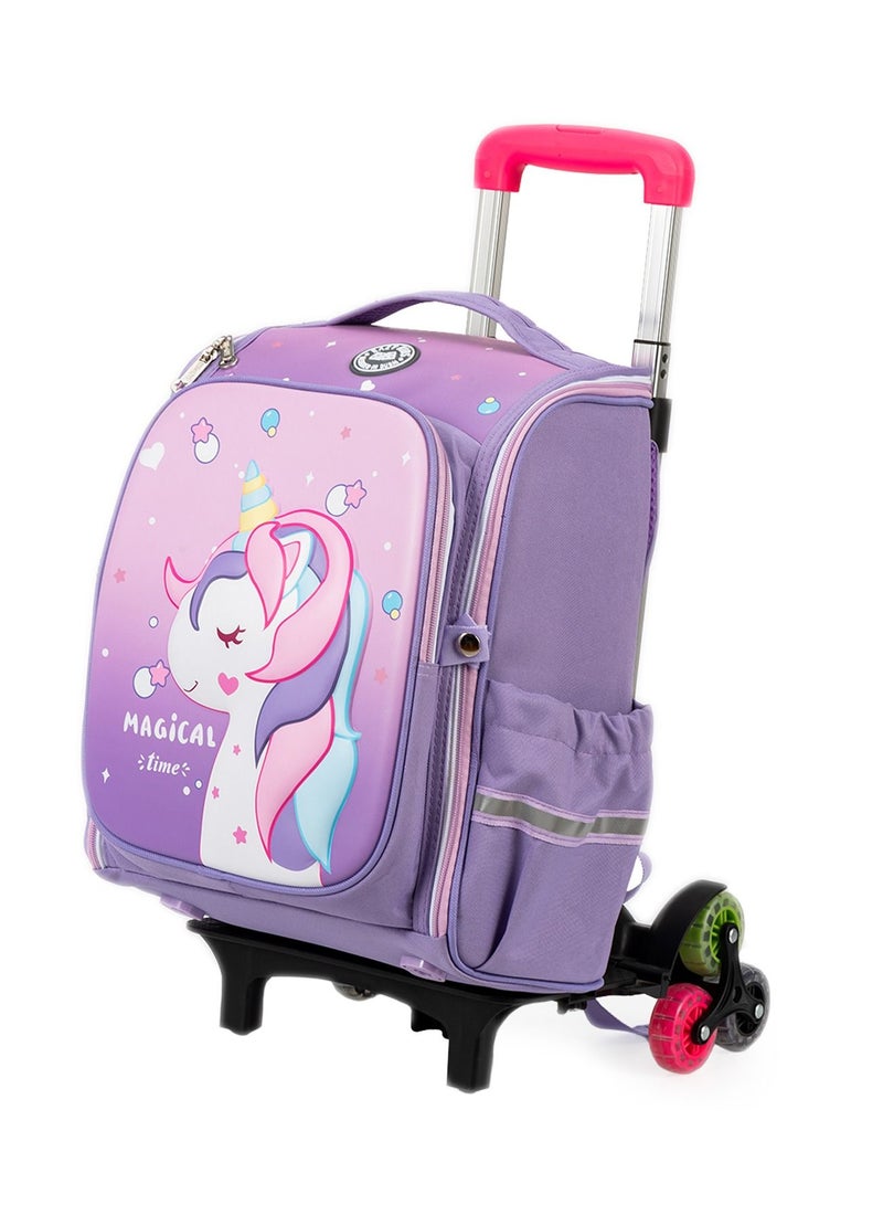 Eazy Kids - School Bag With Trolley - Purple