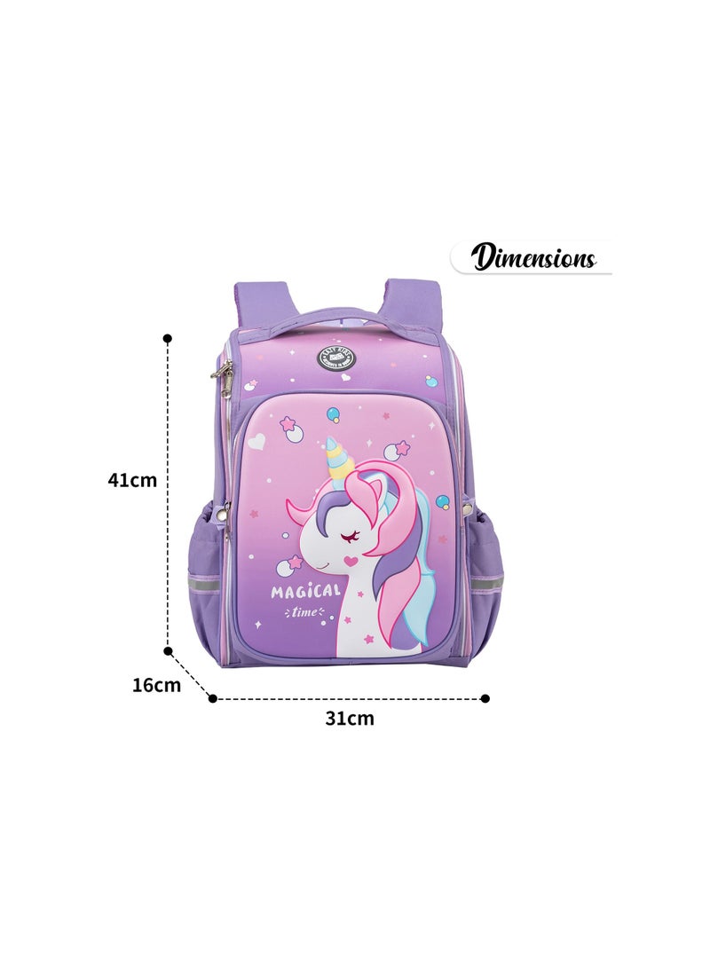 Eazy Kids - School Bag With Trolley - Purple