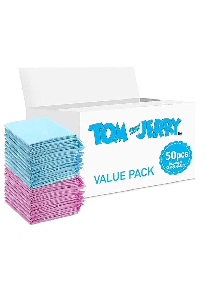 Tom And Jerry Disposable Changing Mats, 50 Counts