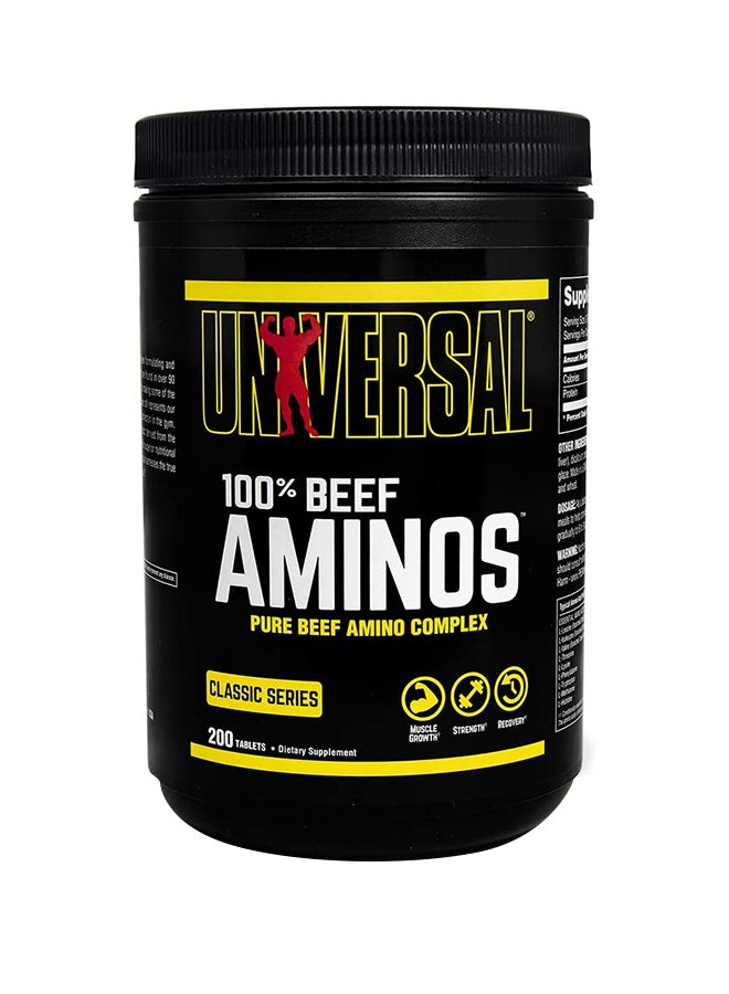 100% Beef Aminos Pure Beef Amino Complex 200 Tablets