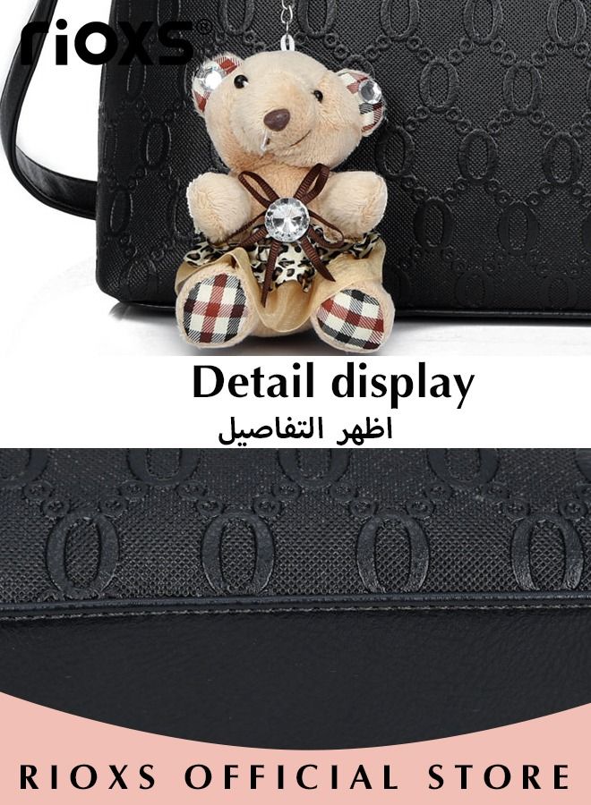 4 PCS Satchel Purses and Handbags for Women Shoulder Tote Bags Wallets