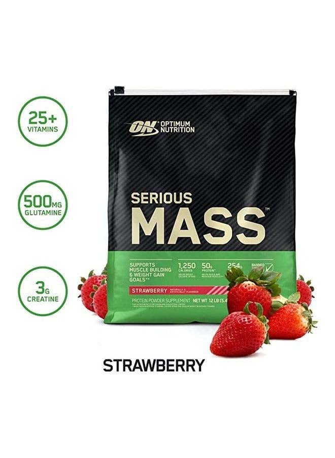 Serious Mass: High Protein Muscle Building & Weight Gainer Protein Powder, 50 Grams of Protein, Vitamin C, Zinc And Vitamin D For Immune Support - Strawberry, 12 Lbs (5.44 KG)