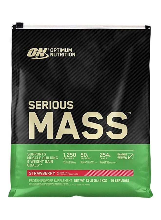 Serious Mass: High Protein Muscle Building & Weight Gainer Protein Powder, 50 Grams of Protein, Vitamin C, Zinc And Vitamin D For Immune Support - Strawberry, 12 Lbs (5.44 KG)