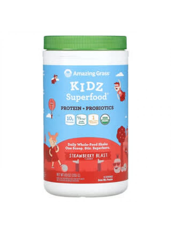 Amazing Grass Kidz Superfood Protein + Probiotics Strawberry Blast 8.9 oz (255 g)