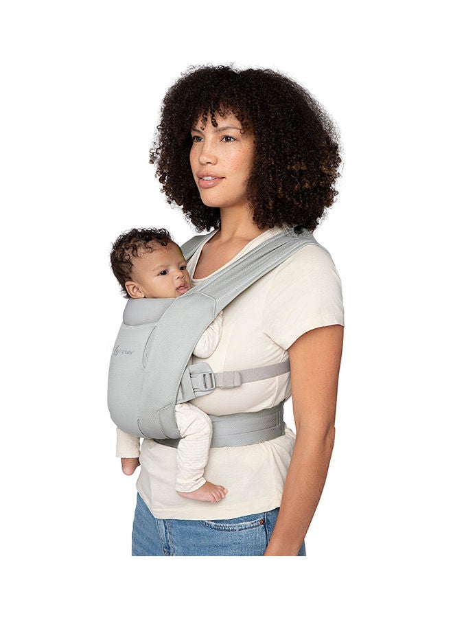 Embrace Soft Air Mesh Ergonomic Baby Carrier For Newborns From Birth, Ergonomic 2 - Position Belly Carrier Front Carrier - Soft Grey
