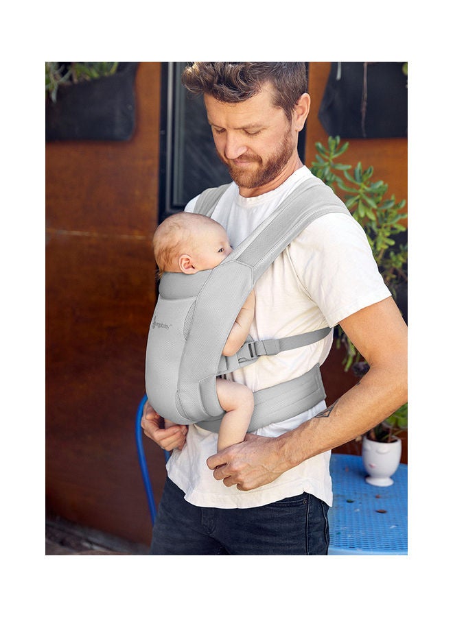 Embrace Soft Air Mesh Ergonomic Baby Carrier For Newborns From Birth, Ergonomic 2 - Position Belly Carrier Front Carrier - Soft Grey