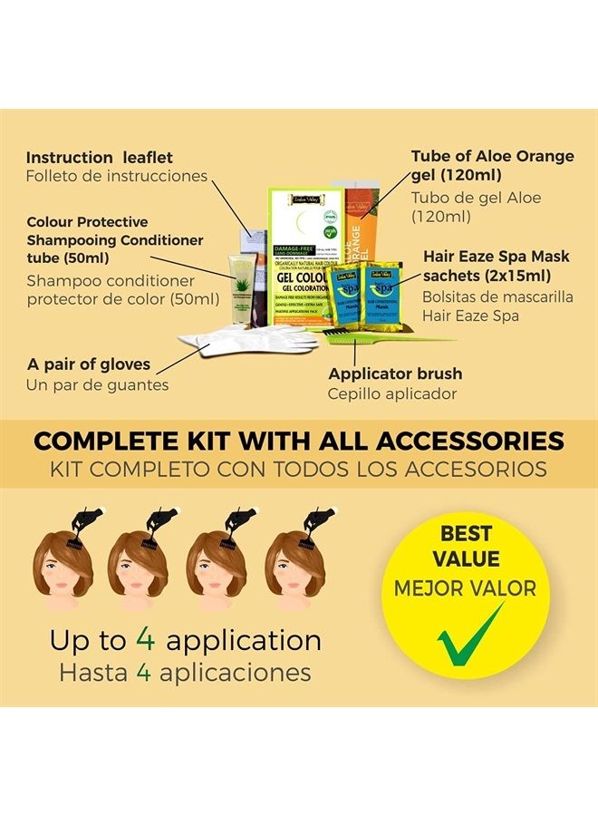 Indus Valley Natural Organic Damage Free Permanent Gel Hair Color, Ammonia Free, Vegan, Cruelty Free, Up to 100% Gray Coverage |Doctor Recommended| Bio Natural Certified- Light Brown 5.0 (20gram+200ml