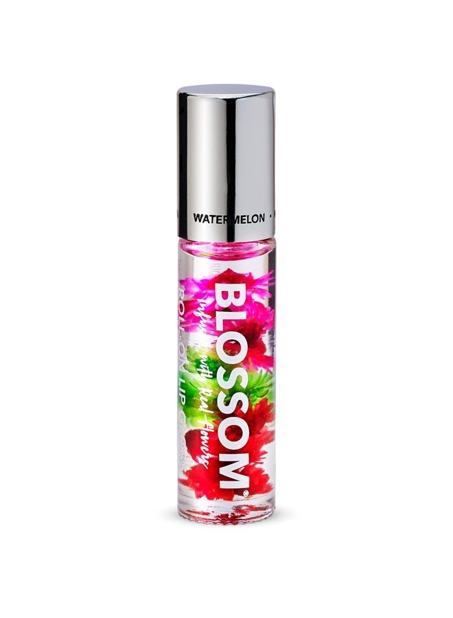 Scented Roll on Lip Gloss, Infused with Real Flowers, Made in USA, 0.20 fl. oz./5.9ml, Watermelon