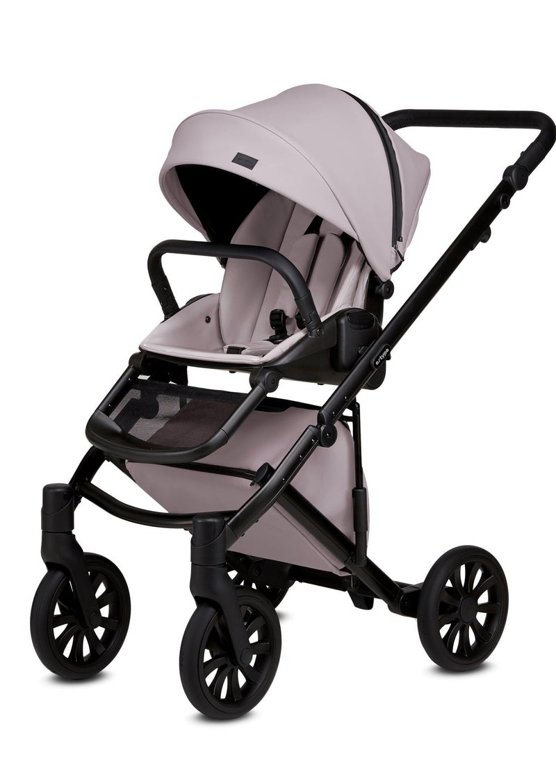 Stroller E-TYPE (2IN1) Luxury Stroller Bassinet +Seat Unit +Bag from Newborn till 5 Years ( PEARL)Light Pink