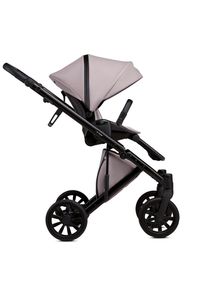 Stroller E-TYPE (2IN1) Luxury Stroller Bassinet +Seat Unit +Bag from Newborn till 5 Years ( PEARL)Light Pink