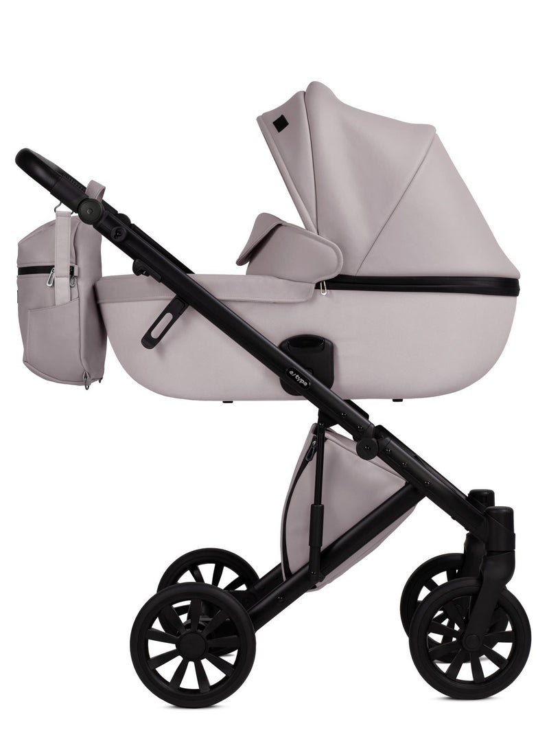 Stroller E-TYPE (2IN1) Luxury Stroller Bassinet +Seat Unit +Bag from Newborn till 5 Years ( PEARL)Light Pink
