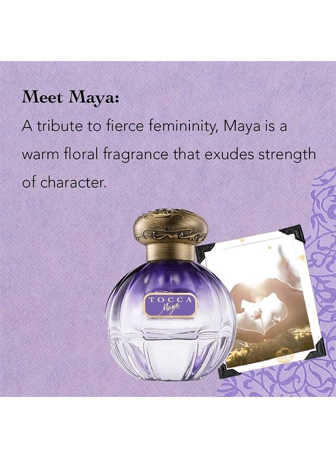 Women's Eau de Parfum, Maya - Warm Floral, Wild Iris, Blackcurrant, Patchouli Heart - Hand-Finished Bottle 1.7oz (50 ml)