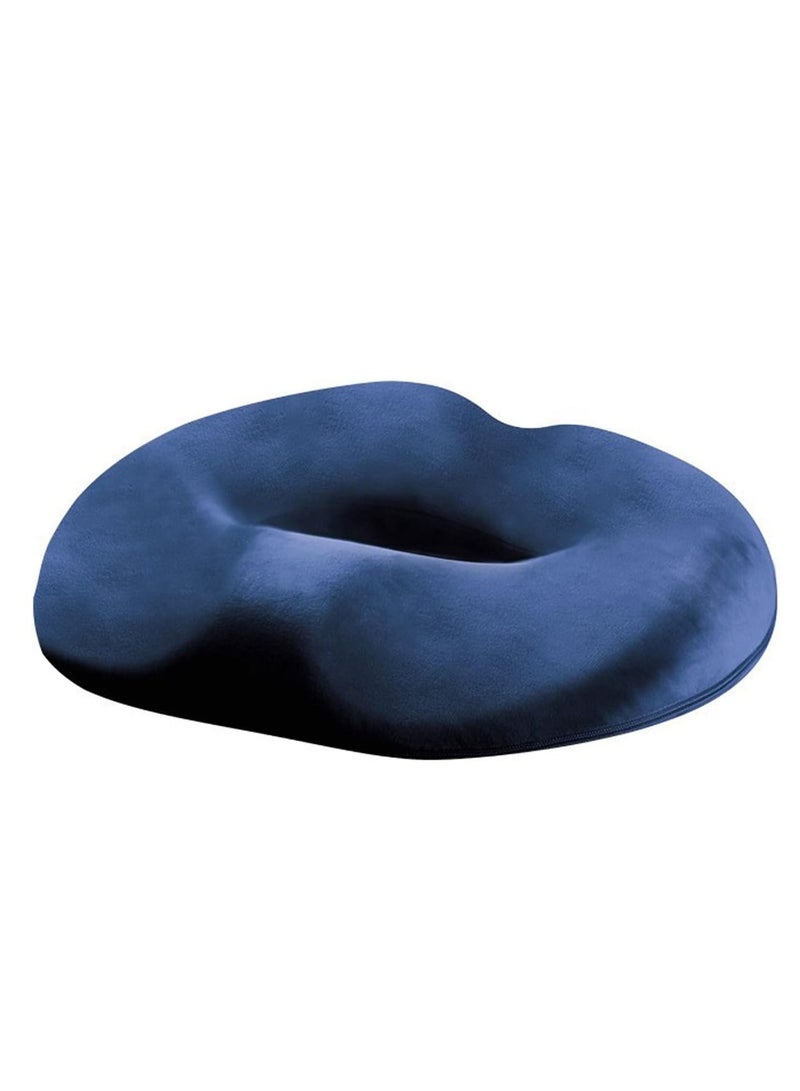 Tycom Memory Foam Donut Pillow Tailbone Pain Relief, Memory Foam Seat Cushion for Office Chair, Wheelchair Office Chair Cushion for Back Cushion (Blue)