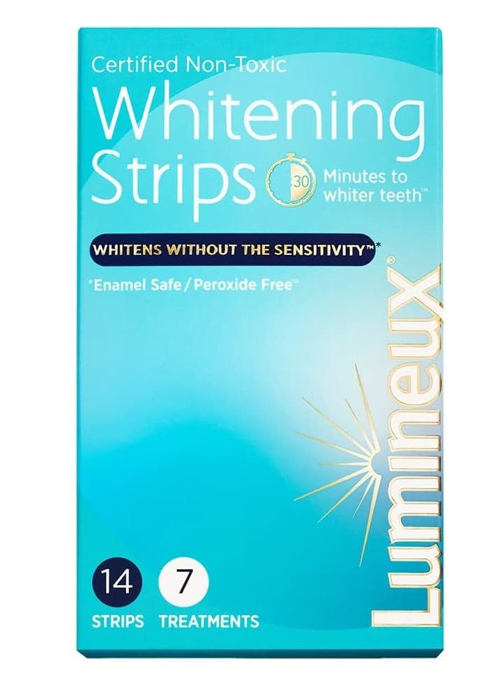Lumineux teeth whitening strips 7 treatments enamel safe whitening without the sensitivity dentist formulated & certified non toxic