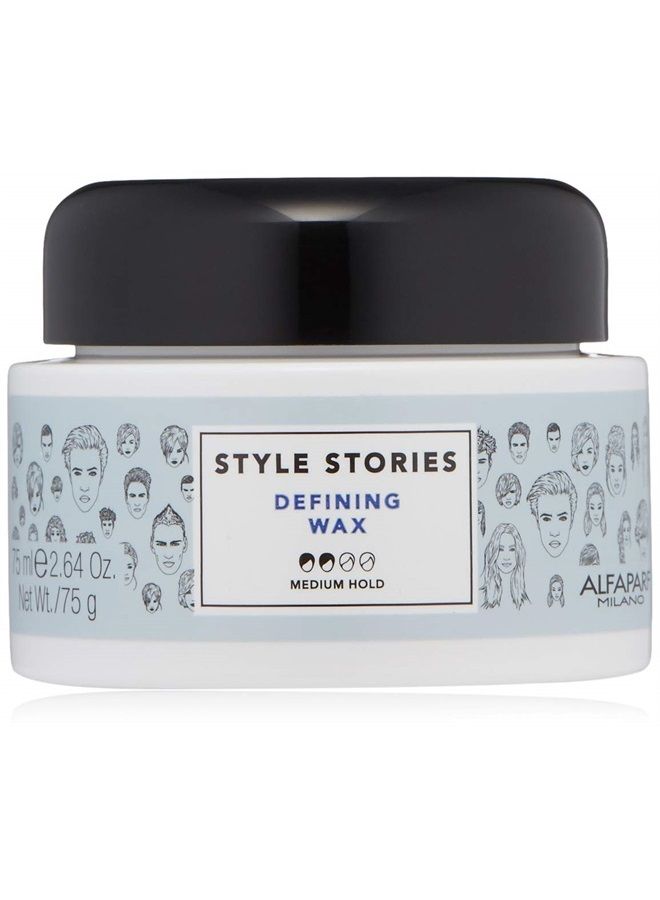 Style Stories Defining Wax , Medium Hold Hair Styling Wax , Shiny Finish , Long Lasting, All Day Hold , Professional Salon Quality Grooming Pomade , 2.64 oz.