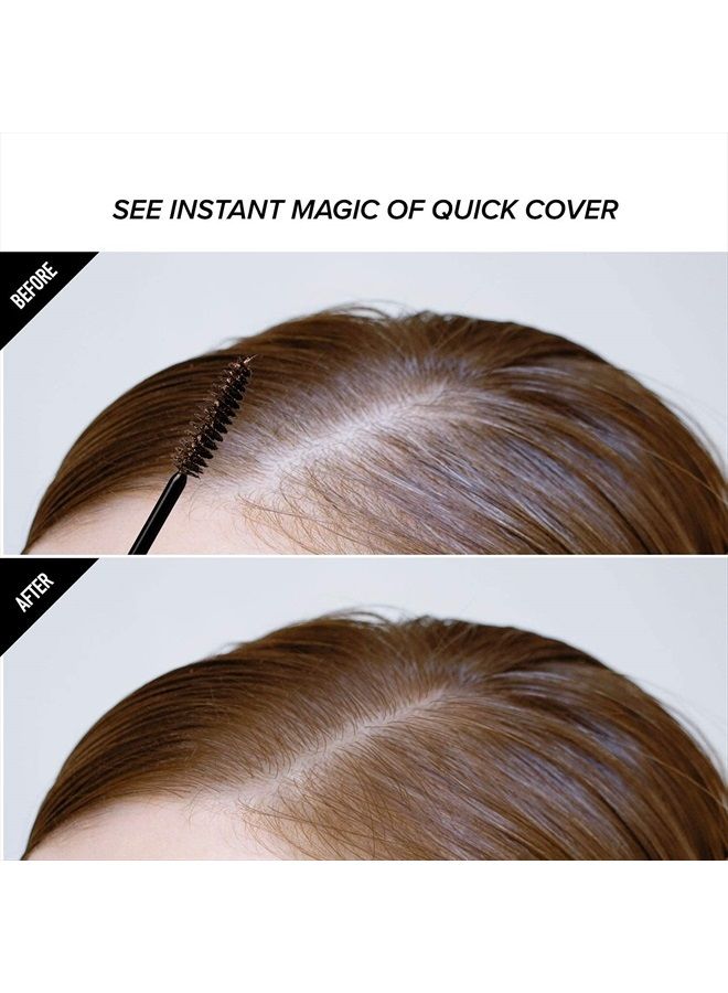 RED by Kiss Quick Cover Root Touch Up Mascara Water-Resistant Temporary Gray Concealer Cover Up Brush for Hair and Beard (Medium Brown)