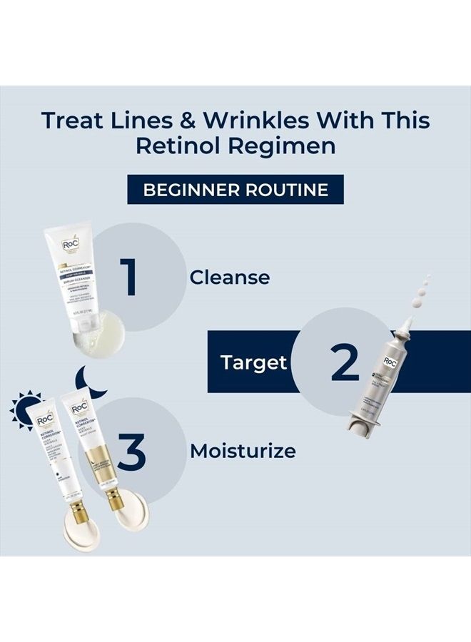 Derm Correxion Fill + Treat Advanced Retinol Serum, Wrinkle Filler Treatment with Hyaluronic Acid for Forehead Wrinkles, Crow's Feet, Eleven Wrinkles, and Laugh Lines, 15ml