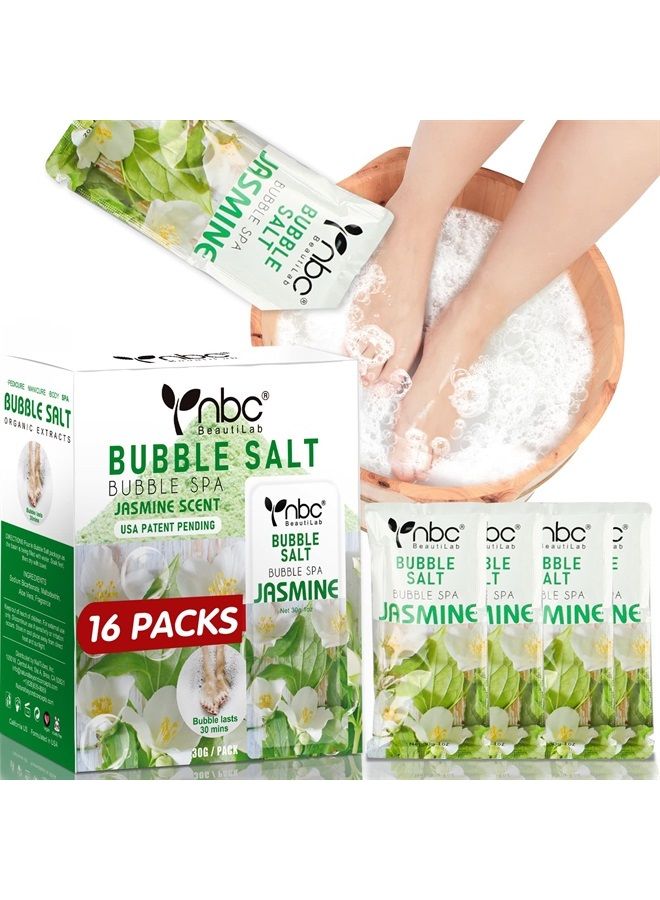 Pedicure Kit Foot Soak Set, Foot Soak Salts Bubble Foot Spa Foot Bath Soak Home Pedicure Supplies Set for Foot Odor Tired Dry Feet, Foot Care Foot Treatment 16 Packs A Box, Jasmine