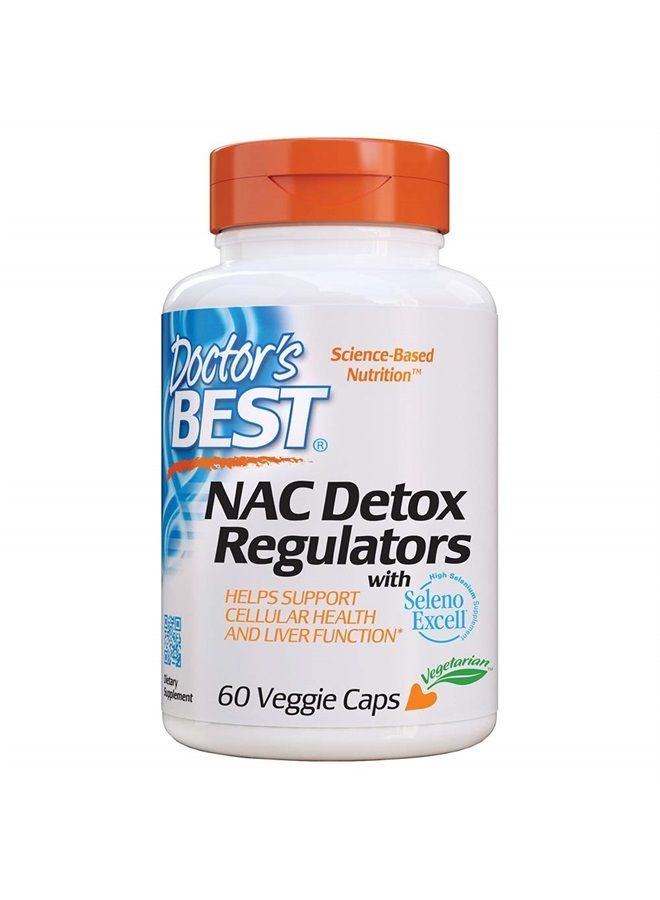 Doctors Best NAC Detox Regulators, Supports Cellular Health & Liver Function, Non-GMO, Gluten Free, Soy Free, Vegetarian 60 Veggie Caps