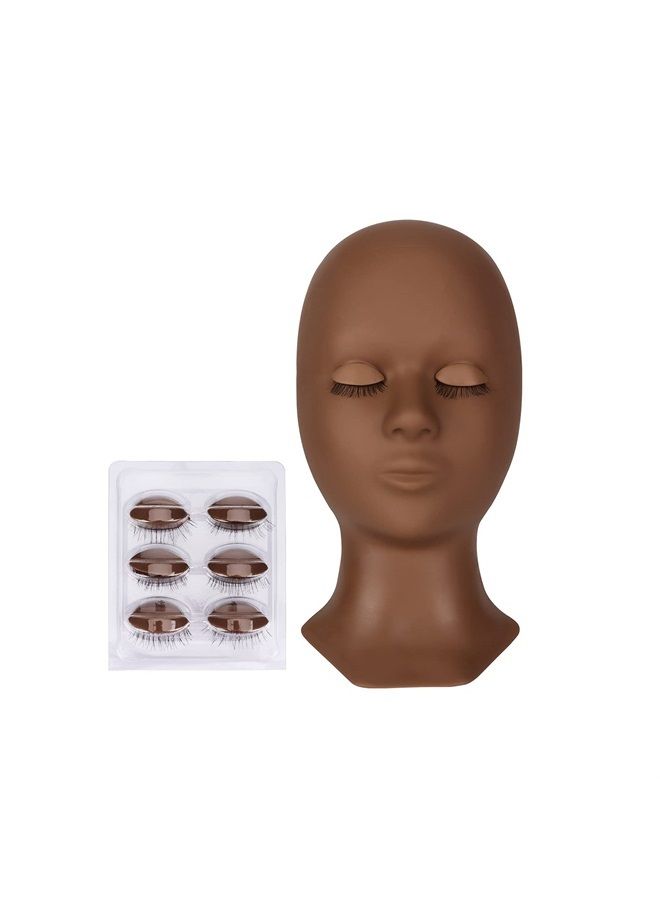 Lash Mannequin Head, CALAILIS Mannequin Head, Eyelash Extension Mannequin Head, Doll Head for Lash Extensions, Eyelash Mannequin Head with 4 Pairs Removable Eyelids (Black Color)