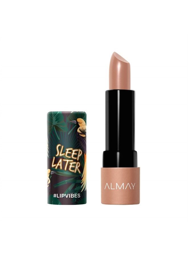Lipstick with Vitamin E Oil & Shea Butter, Matte Cream Finish, Hypoallergenic, Sleep Later, 0.14 Oz