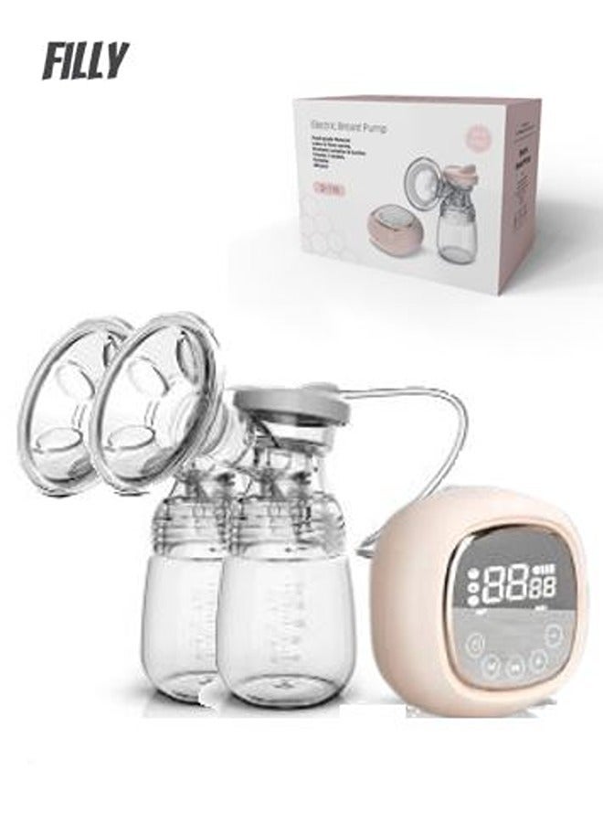 Electric Double Breast Pump BPA Free Rechargeable Double Silicone Electric Feeding Breast Milk Pump, Hospital Grade Healthy Safer , Automatic with 3 Modes × 9 Levels, lactation(Assorted Colors)