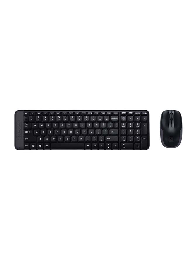 MK220 Space-Saving Wireless Keyboard and Mouse Combo Black