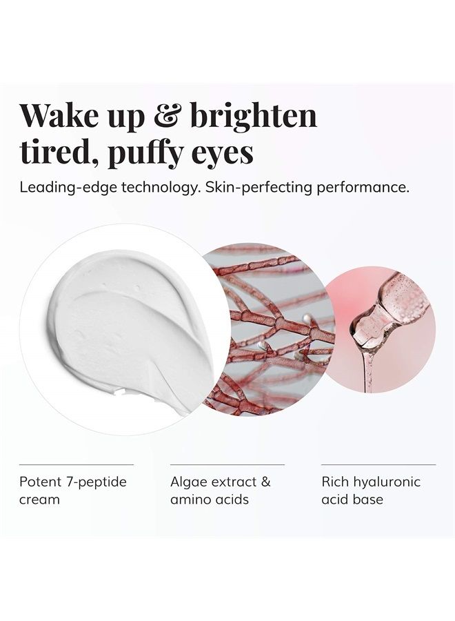 Eye Wrinkle Corrector Cream - Hyaluronic Acid Moisturizer for Eyes with 7 Potent Peptides & Amino Acids, Under Eye Corrector Cream (0.5 oz / 15 ml)