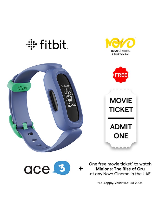 Ace 3 Kid's Actvity Tracker And Minions The Rise of Gru - Free Movie Ticket Cosmic Blue & Astro Green