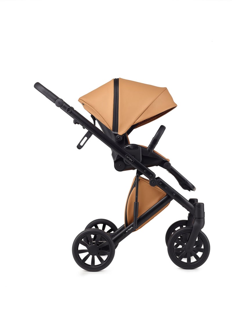 Stroller E-TYPE (2IN1) Luxury Stroller Bassinet +Seat Unit +Bag from Newborn till 5 Years (CARAMEL)
