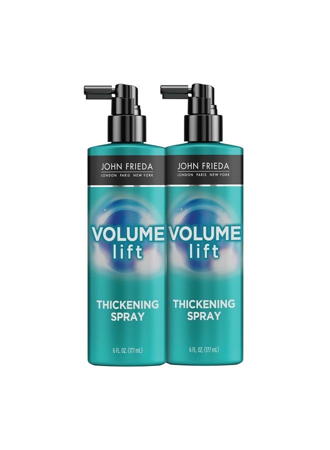 Volume Lift Thickening Spray for Natural Fullness, Fine or Flat Hair Root Booster Spray with Air-Silk Technology, 6 oz, (Pack of 2)