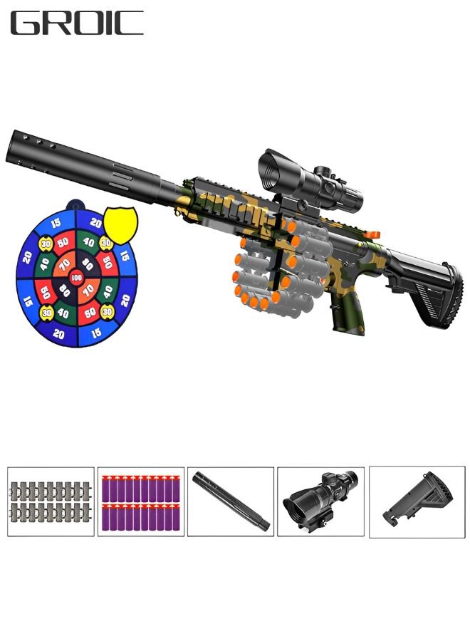 M416 Toy Gun Soft Bullets, Toy Foam Blasting Gun, Shooting Games Machine Gun Toys M416 Soft Bullet Gun with Eva Soft Bullet and Accessories