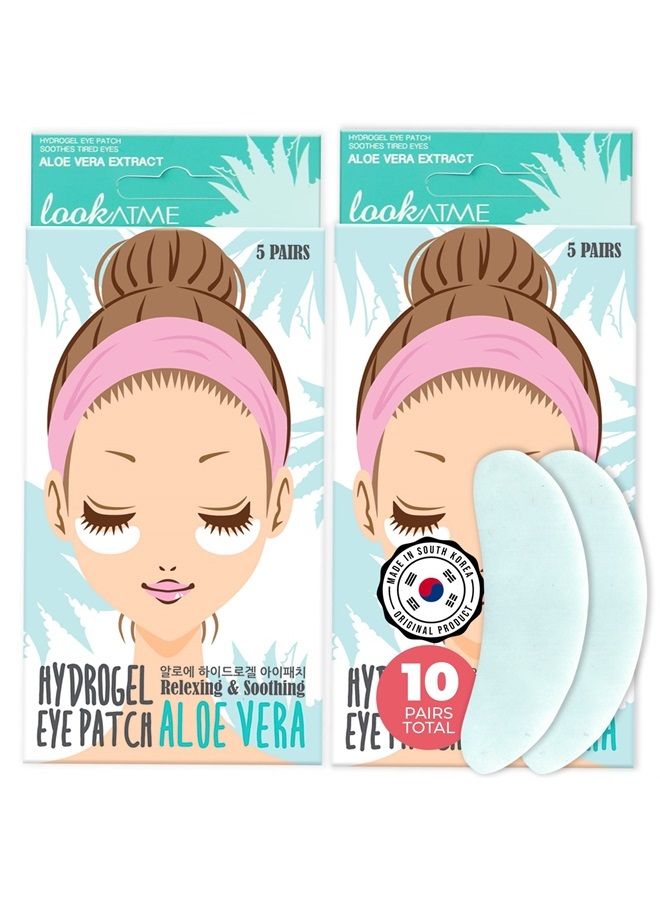 Eye Mask for Puffiness - Under Eye Patches for Dark Circles - Korean Under Eye Mask Patches for Puffy Eyes - Eye Gel Pads Depuffing Eye Brightener with Aloe Vera, Caffeine, Hydrogel & Collagen (10 Pai