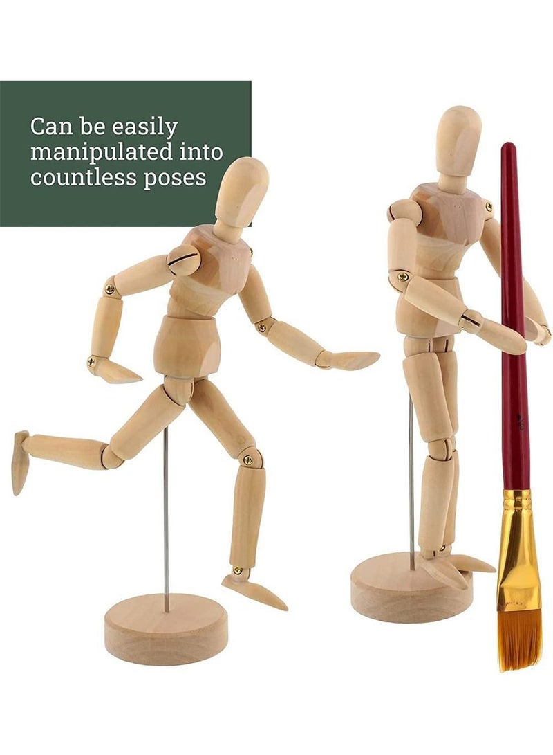 Wood 8 Male Artist Drawing Manikin Articulated Mannequin with Base and Flexible Body Draw Painting Model Mannequin Jointed Doll Perfect for Drawing The Human Figure or Home Desktop Decoration