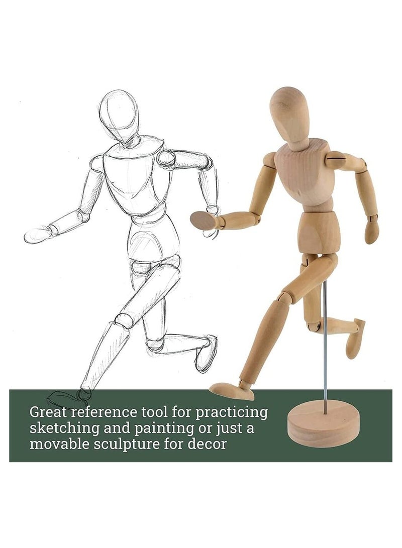 Wood 8 Male Artist Drawing Manikin Articulated Mannequin with Base and Flexible Body Draw Painting Model Mannequin Jointed Doll Perfect for Drawing The Human Figure or Home Desktop Decoration