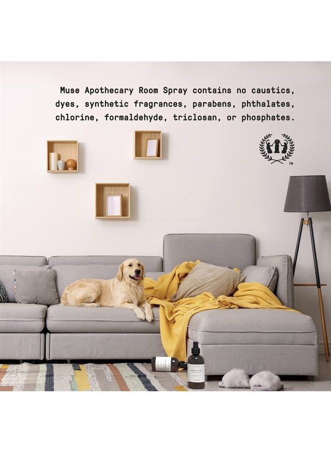 Muse Bath Apothecary Room Ritual - Aromatic and Relaxing Room Mist, 8 oz, Infused with Natural Essential Oils - Aloe + Eucalyptus + Lavender