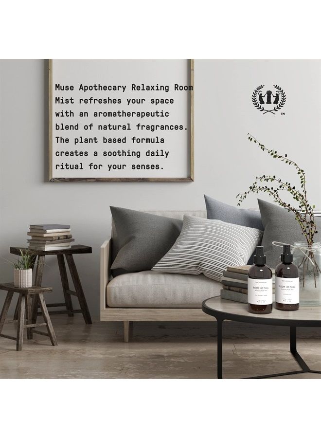 Muse Bath Apothecary Room Ritual - Aromatic and Relaxing Room Mist, 8 oz, Infused with Natural Essential Oils - Aloe + Eucalyptus + Lavender