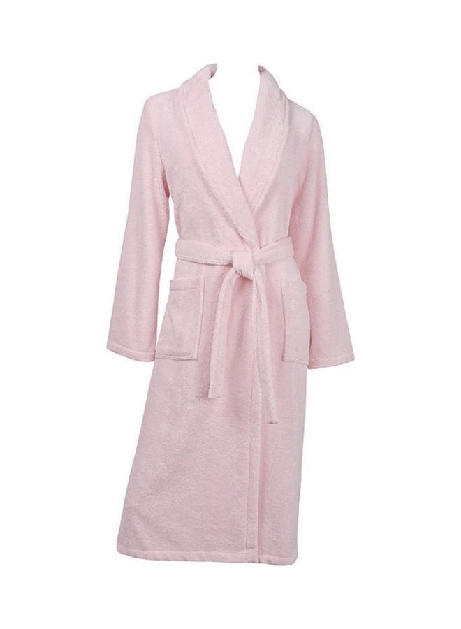 Super Soft Turkish Terry Cotton Bathrobe Light Pink