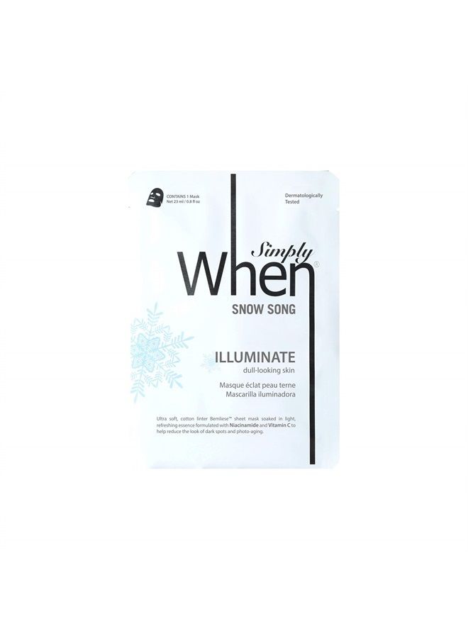 Simply Snow Song Brighten Facial Sheet Mask for Dull Looking Skin - 1 Count
