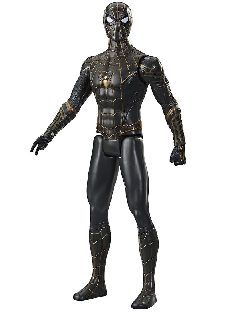 Spider-Man Marvel Titan Hero Series 12-Inch Black and Gold Suit Action Figure Toy, Inspired Movie, for Kids Ages 4 and Up