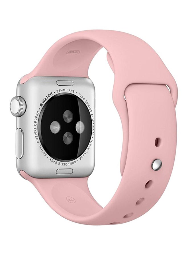 Silicone Wrist Band For Apple Watch Light Pink