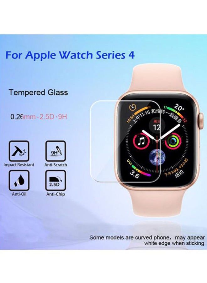 3-Piece Tempered Glass Screen Protector Film For Apple Watch Series 4 40mm Clear