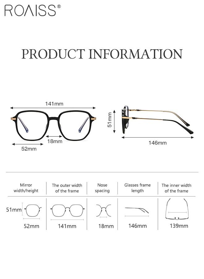 Blue Light Blocking Glasses Blue Light Filter Computer Reading Gaming TV Phones Square Eyeglasses Fashion Anti Eyestrain Headache Eyewear for Women Men Black