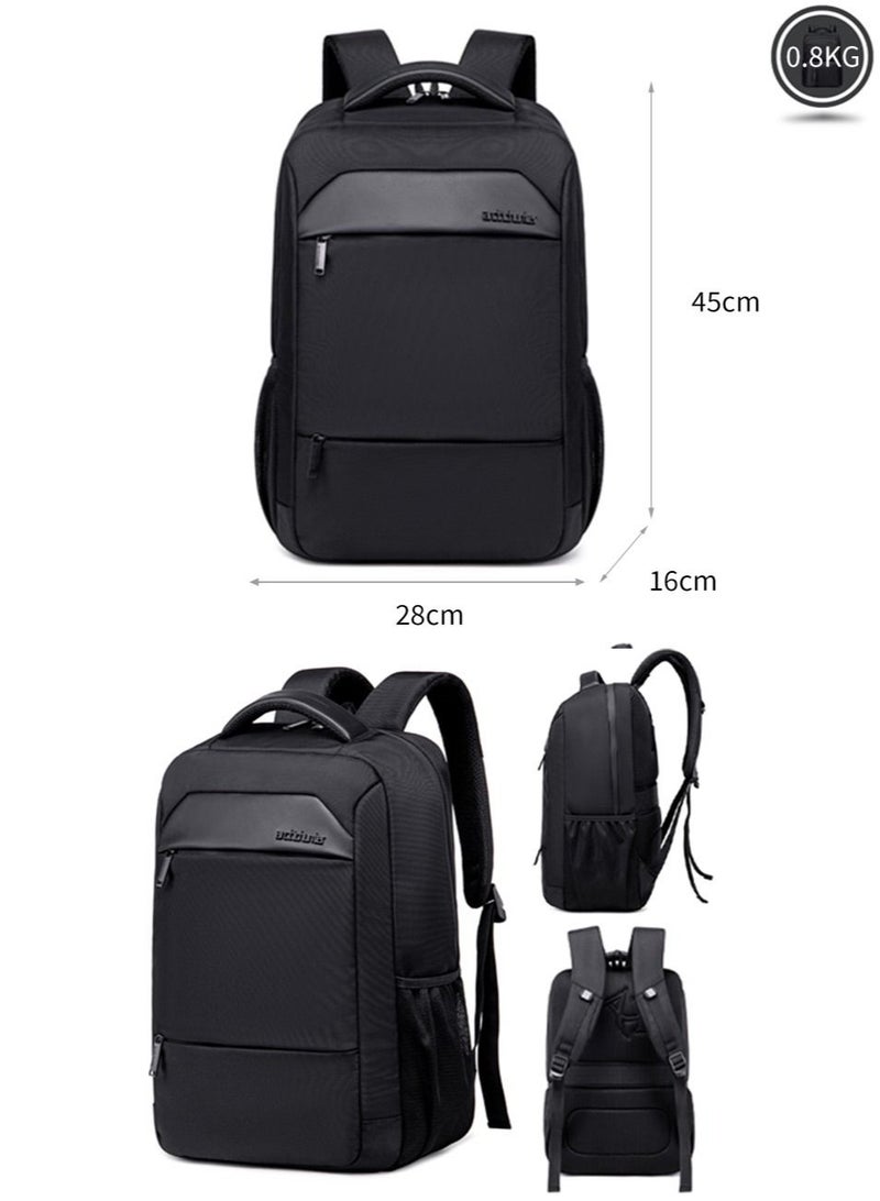 Business Laptop Bag, Classic Waterproof Travel Backpack Fits 15.6 Inch Computer Notebook with Inner Organizer for Men, Black